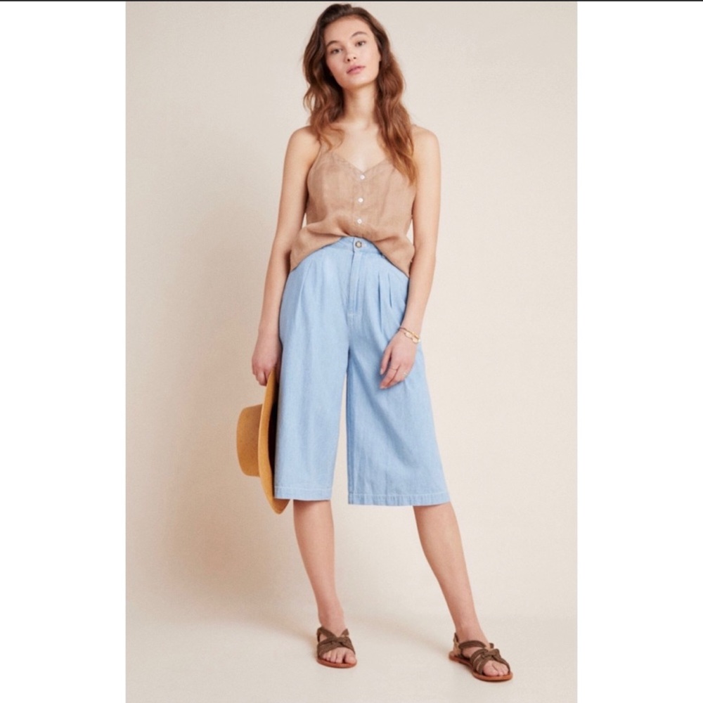 Anthropologie Pilcro Mina Chambray Cropped Culottes
Pant